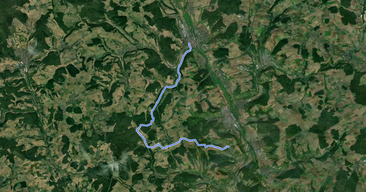 Маршрут Rote Diagonale - Tauberbischofsheim nach Beckstein на спутниковом снимке