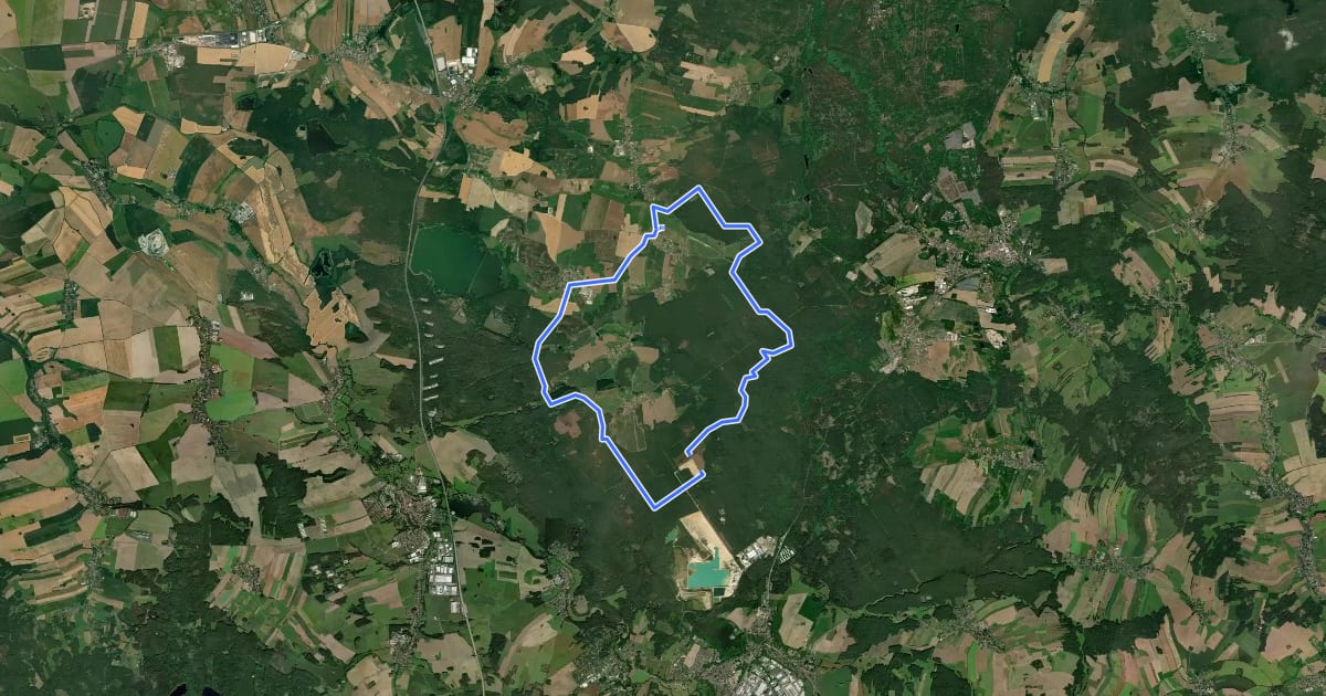 Маршрут Rote Distanzreitroute Tauscha на спутниковом снимке