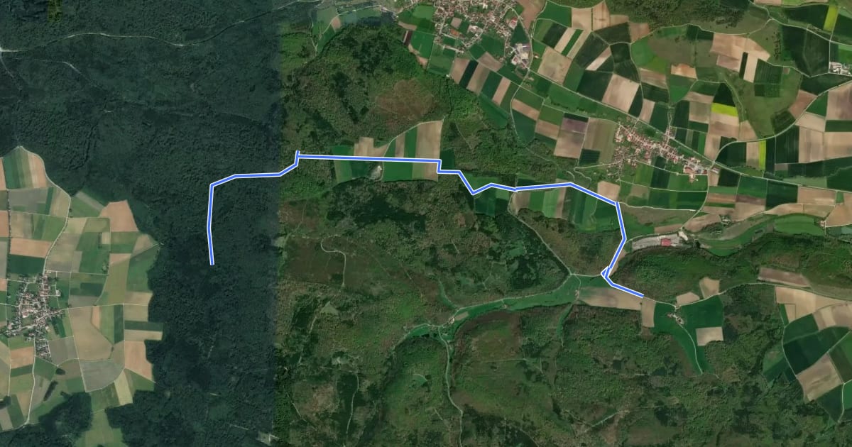 Маршрут rote Gabel HW1 Schweindorf - Hürnheim - Karlshof HW1 на спутниковом снимке
