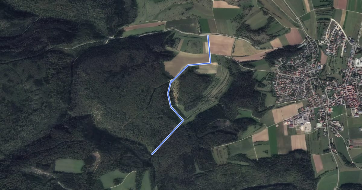 Маршрут rote Gabel Schweiftal - Digelfeld на спутниковом снимке