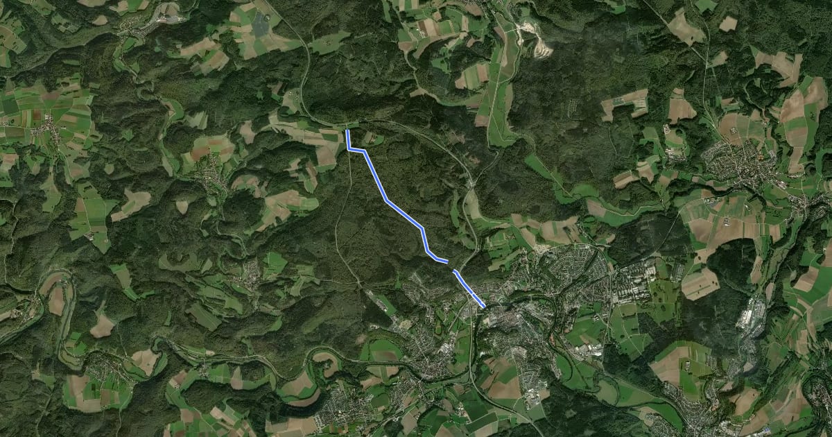 Маршрут rote Gabel Sigmaringen - Römerstraße на спутниковом снимке