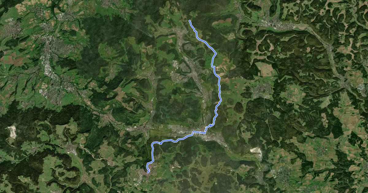 Маршрут rote Gabel Untersloch - Ebingen - Messstetten на спутниковом снимке