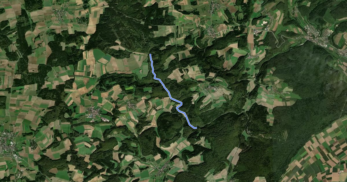 Маршрут rote Raute Waldstetter Tal на спутниковом снимке