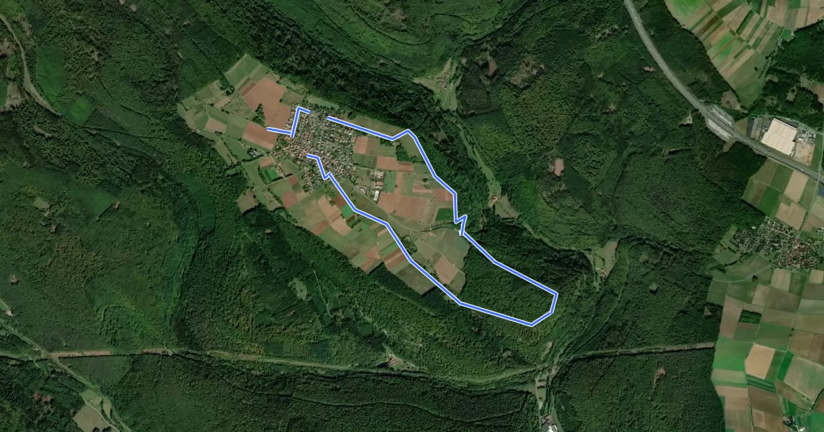 Маршрут Rote Schnepfe, Rundwanderweg Schollbrunn на спутниковом снимке