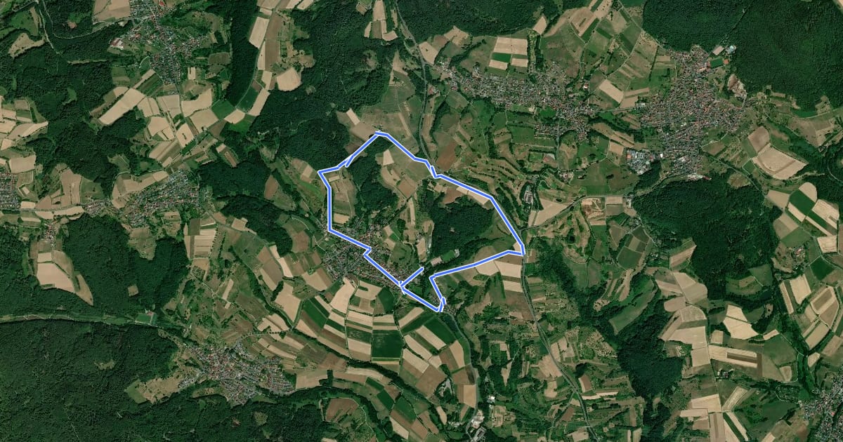 Маршрут Rote Schnepfe, Rundwanderweg Wenighösbach на спутниковом снимке