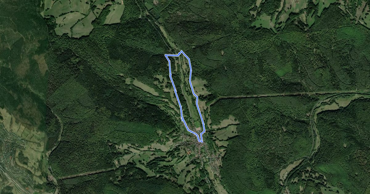 Маршрут Rote Schnepfe, Rundwanderweg Wiesthal на спутниковом снимке