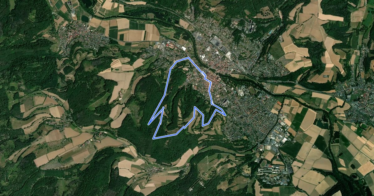 Маршрут Rotenburg Wanderweg R2 на спутниковом снимке