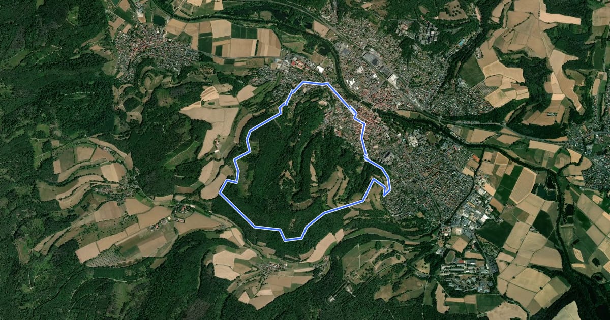 Маршрут Rotenburg Wanderweg R3 на спутниковом снимке