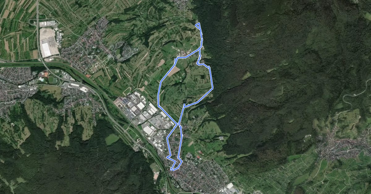 Маршрут Rotenfelswege - Großer Rundweg на спутниковом снимке