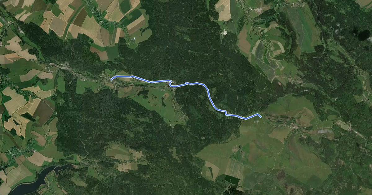 Маршрут Roter Balken bei Holzhau на спутниковом снимке