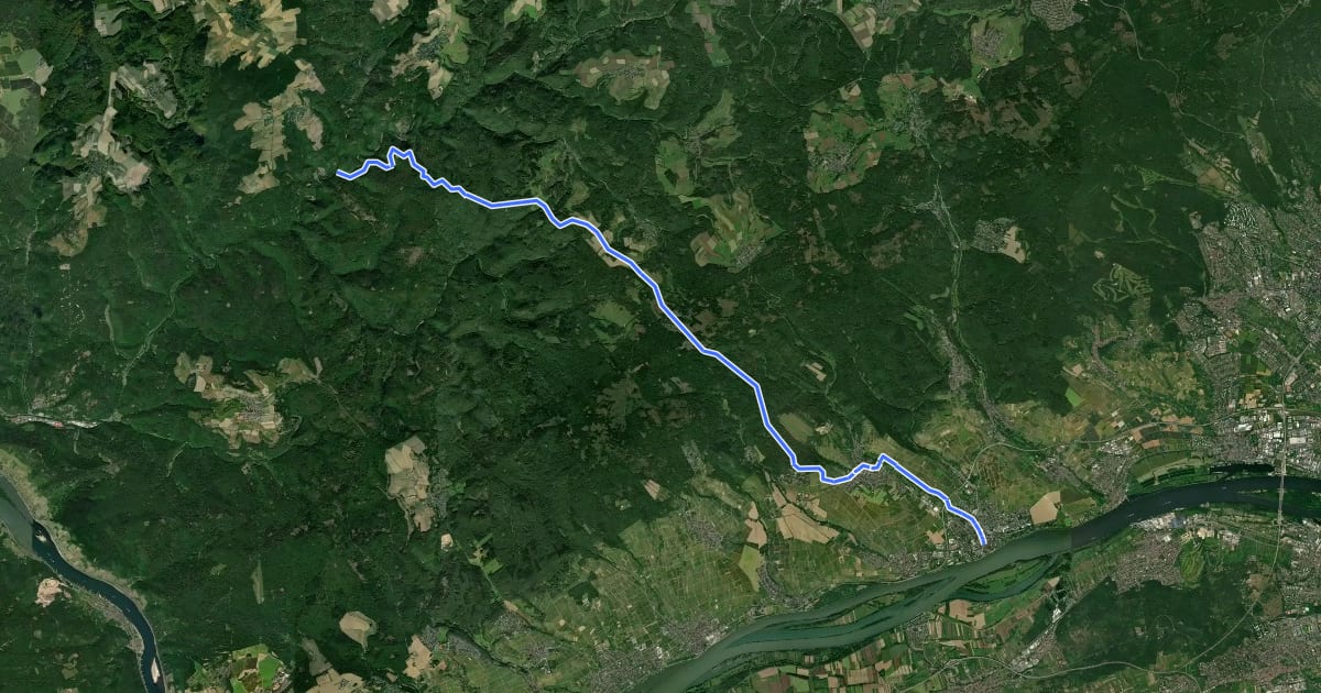 Маршрут Roter Balken Eltville nach Laukenmühle на спутниковом снимке