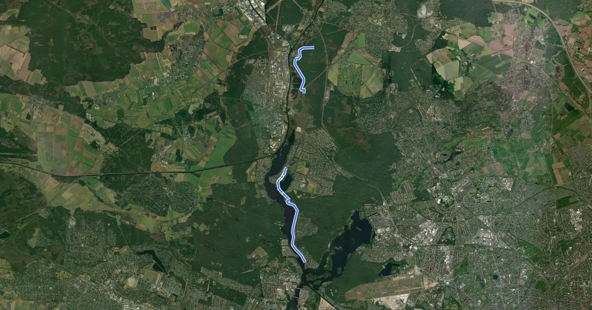 Маршрут Roter Balken Tegelort - Borgsdorf на спутниковом снимке