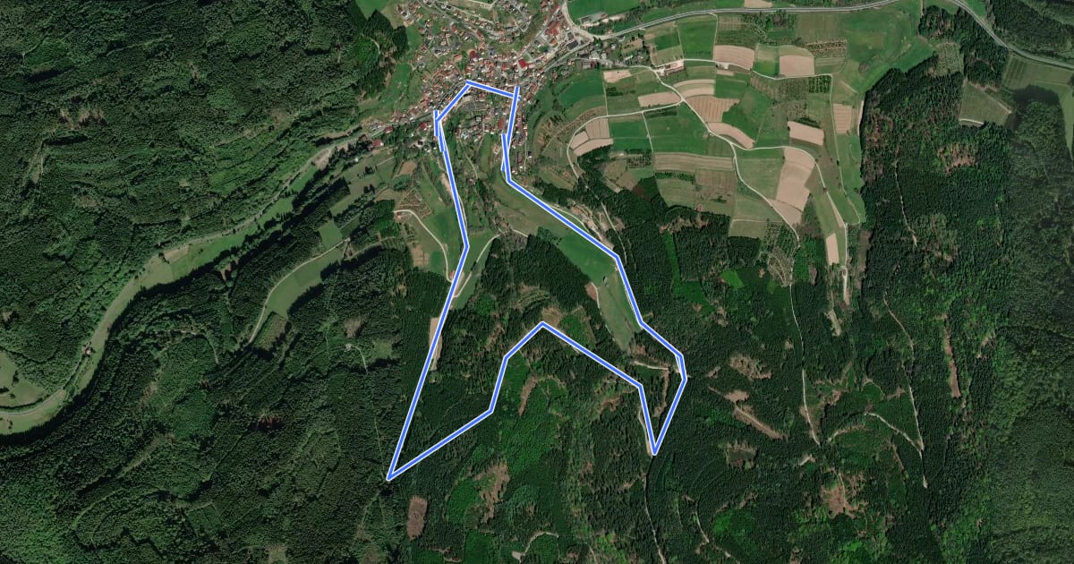 Маршрут Roter Hase, Rundwanderweg Fellen на спутниковом снимке