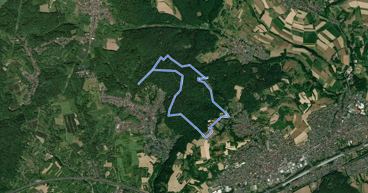 Маршрут Roter Hase, Rundwanderweg Glattbach (Waldspielplatz) на спутниковом снимке