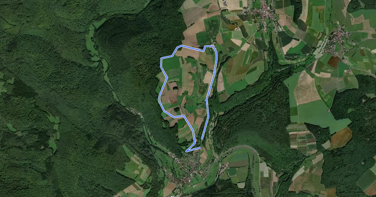 Маршрут Roter Hase, Rundwanderweg Gräfendorf на спутниковом снимке