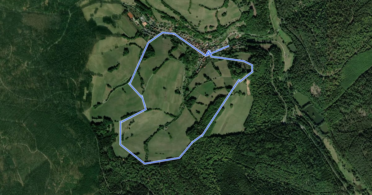 Маршрут Roter Hase, Rundwanderweg Habichsthal на спутниковом снимке