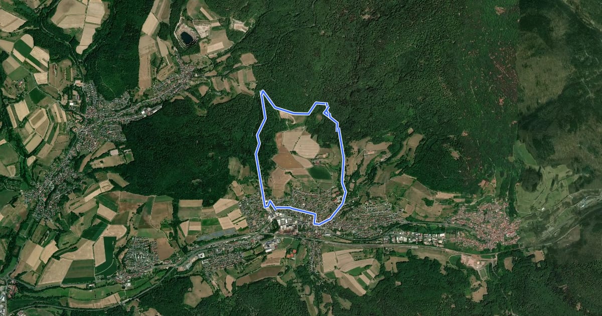 Маршрут Roter Hase, Rundwanderweg Laufach на спутниковом снимке