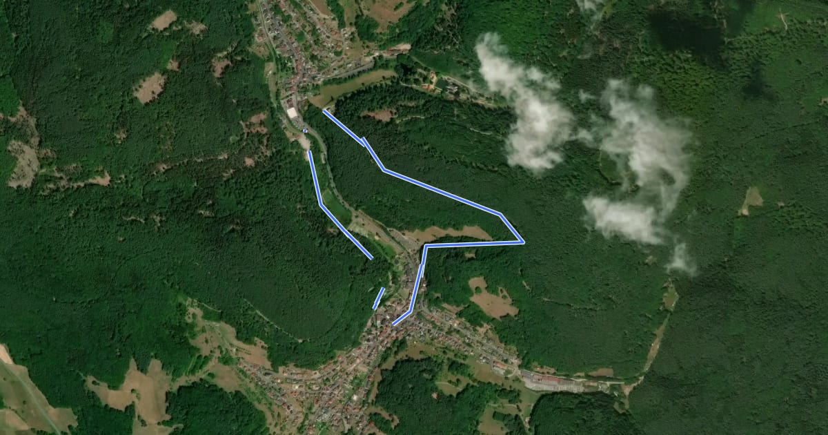 Маршрут Roter Hase, Rundwanderweg Mespelbrunn на спутниковом снимке