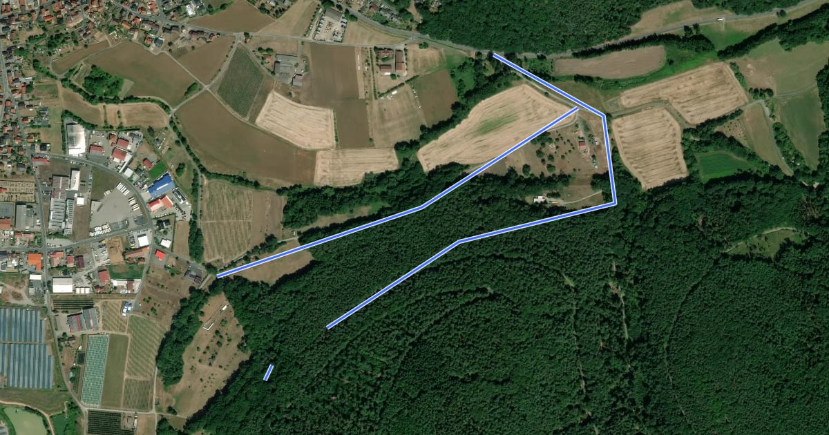 Маршрут Roter Hase, Rundwanderweg Röllfeld на спутниковом снимке