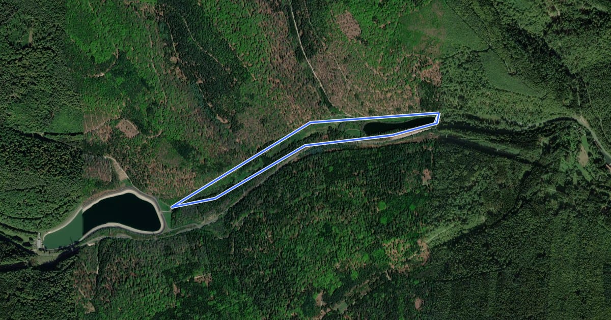 Маршрут Roter Hase, Rundwanderweg Sinderbachtal на спутниковом снимке