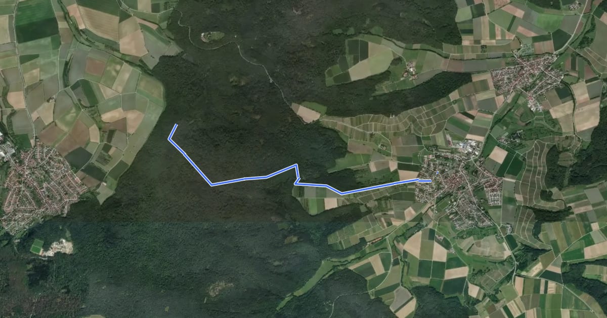 Маршрут Roter Punkt, Mühlbach - Jägersee - Kleingartach на спутниковом снимке