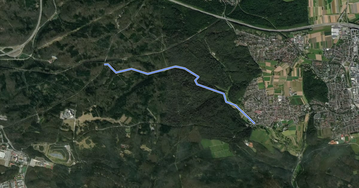 Маршрут Roter Punkt Musberg - Römer-/Panzerstraße на спутниковом снимке