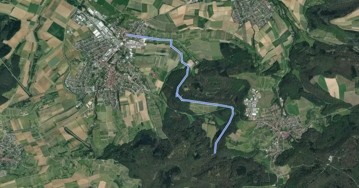 Маршрут roter Punkt Oberderdingen - Kraichsee на спутниковом снимке