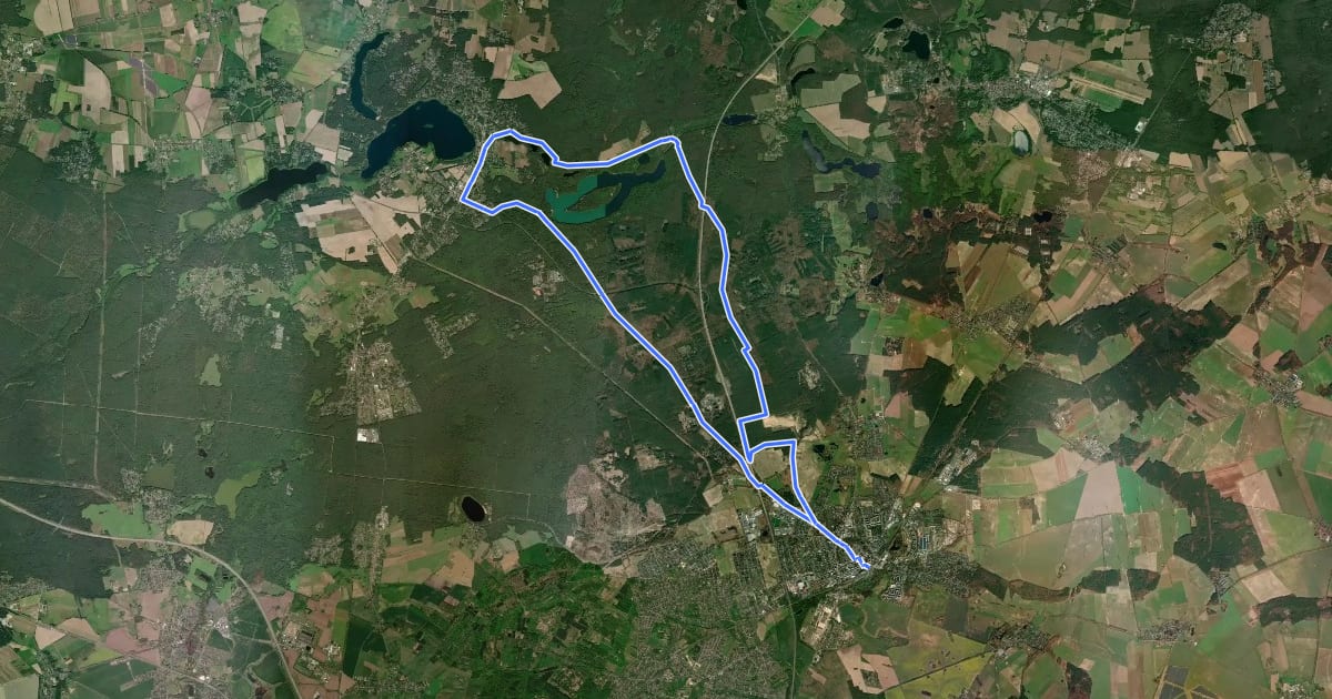 Маршрут Roter Punkt Rundweg Bernau - Liepnitzsee на спутниковом снимке