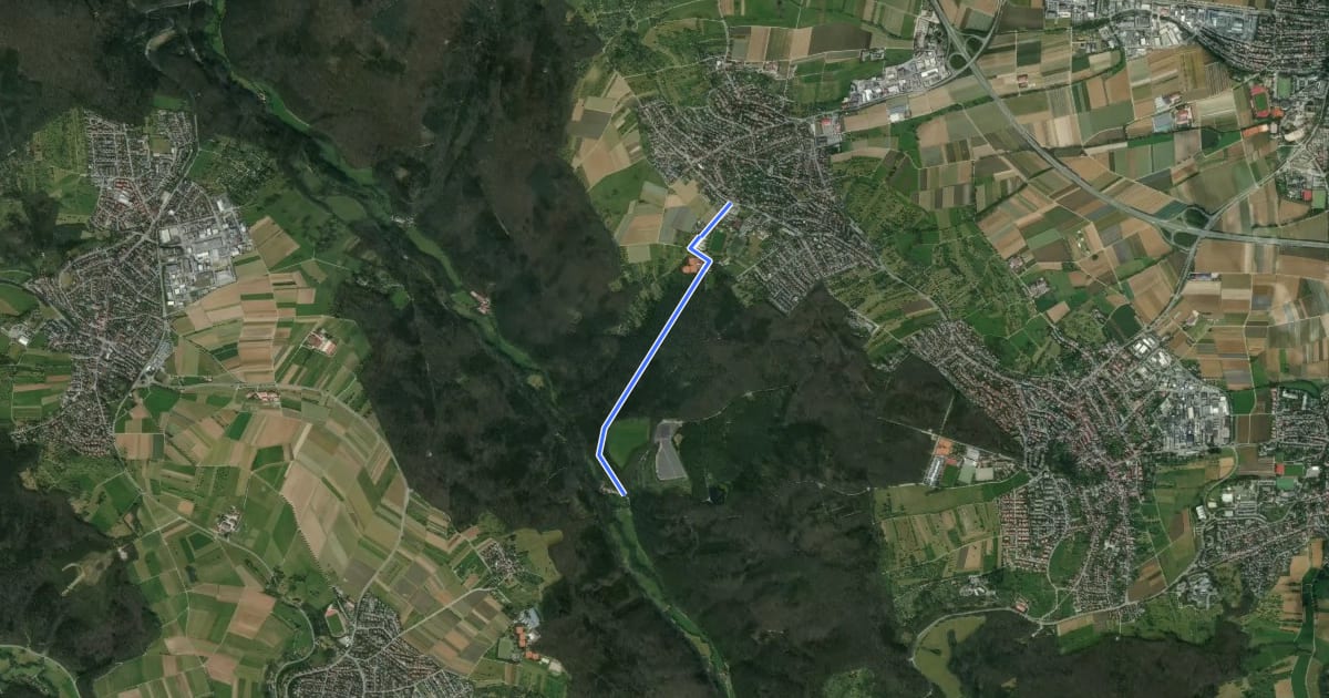 Маршрут roter Punkt - Stetten - Neuenhaus- Hasenhof на спутниковом снимке
