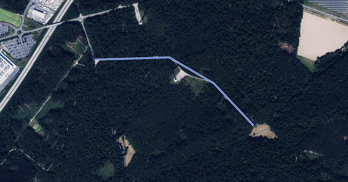 Маршрут roter Punkt Trinkstubenweg на спутниковом снимке