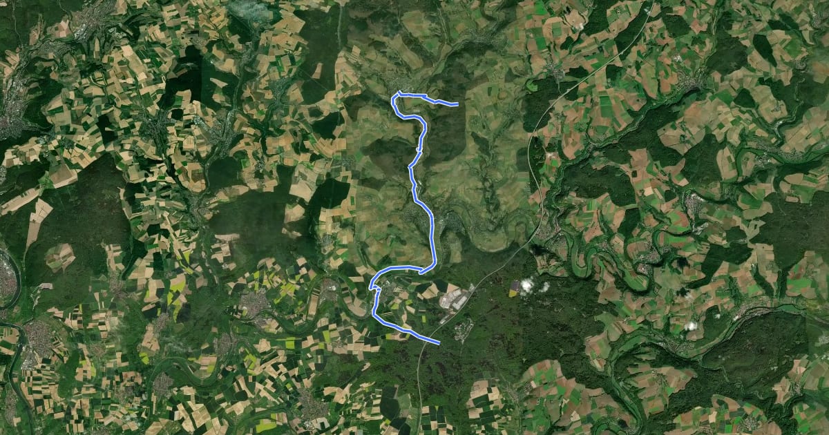 Маршрут Roter Punkt, Züttlingen - Möckmühl - Roigheim на спутниковом снимке