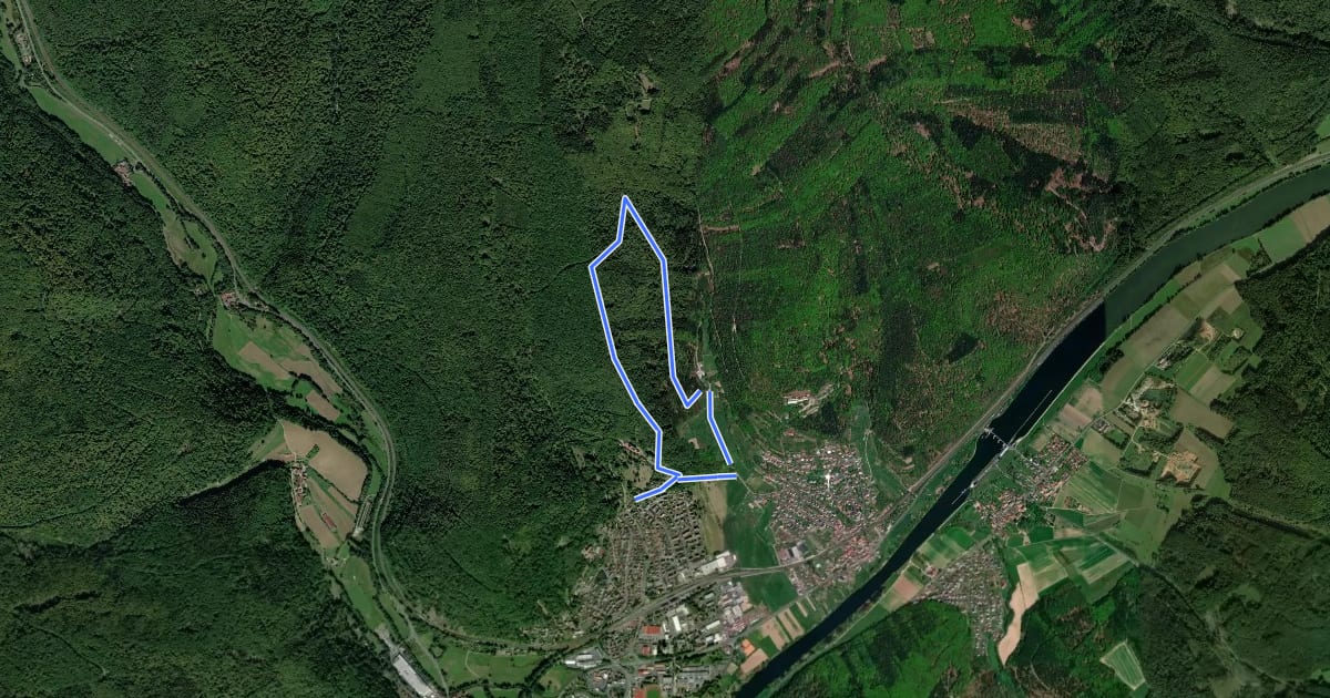 Маршрут Roter Schmetterling, Rundwanderweg Franziskushöhe на спутниковом снимке
