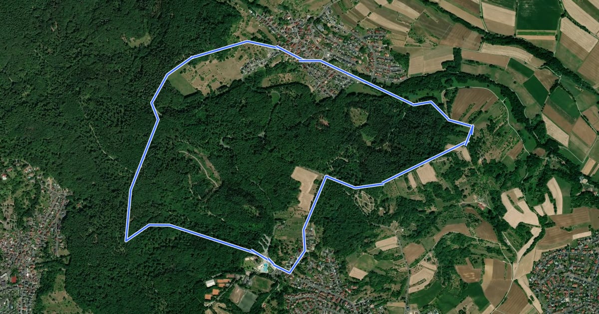 Маршрут Roter Schmetterling, Rundwanderweg Goldbach (Waldschwimmbad) на спутниковом снимке