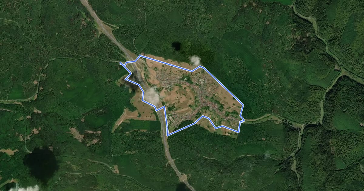 Маршрут Roter Schmetterling, Rundwanderweg Heigenbrücken на спутниковом снимке
