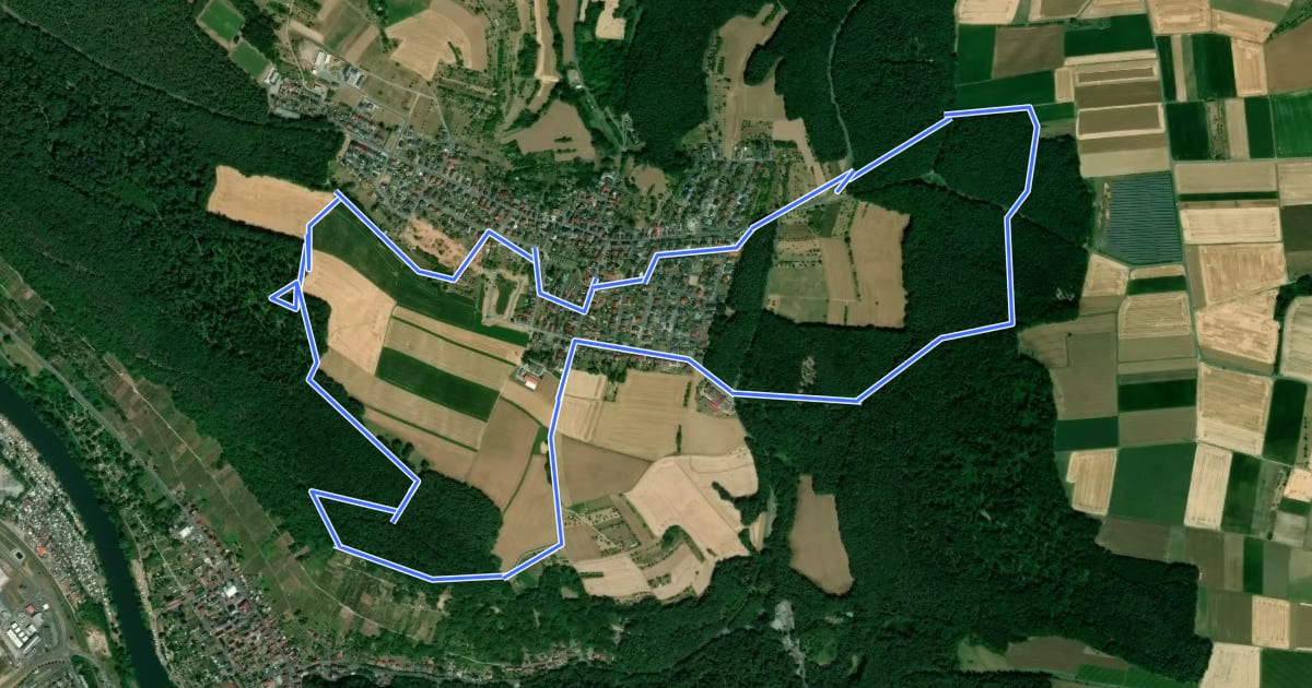Маршрут Roter Schmetterling, Rundwanderweg Mechenhard на спутниковом снимке