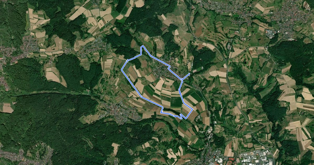 Маршрут Roter Schmetterling, Rundwanderweg Wenighösbach на спутниковом снимке