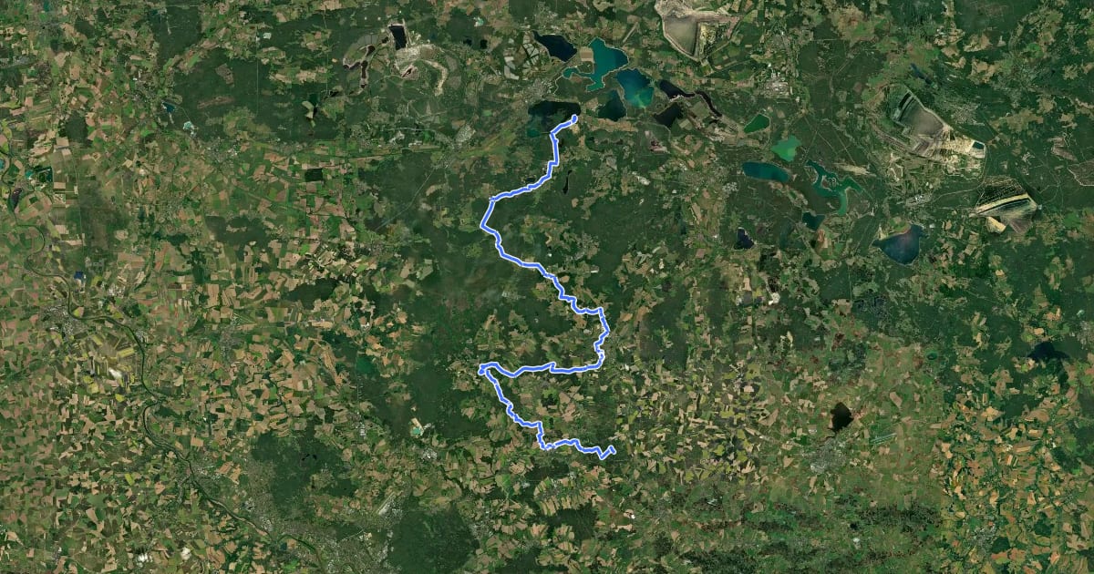 Маршрут Roter Strich Westlausitz на спутниковом снимке