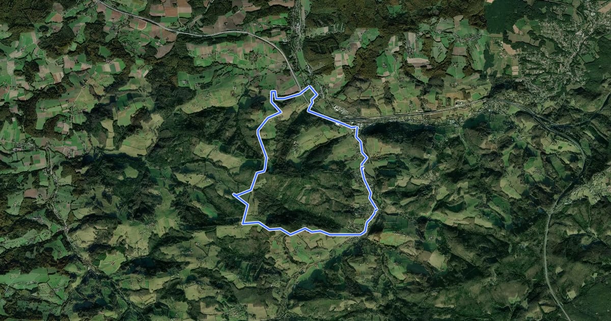 Маршрут Roter Wanderweg на спутниковом снимке