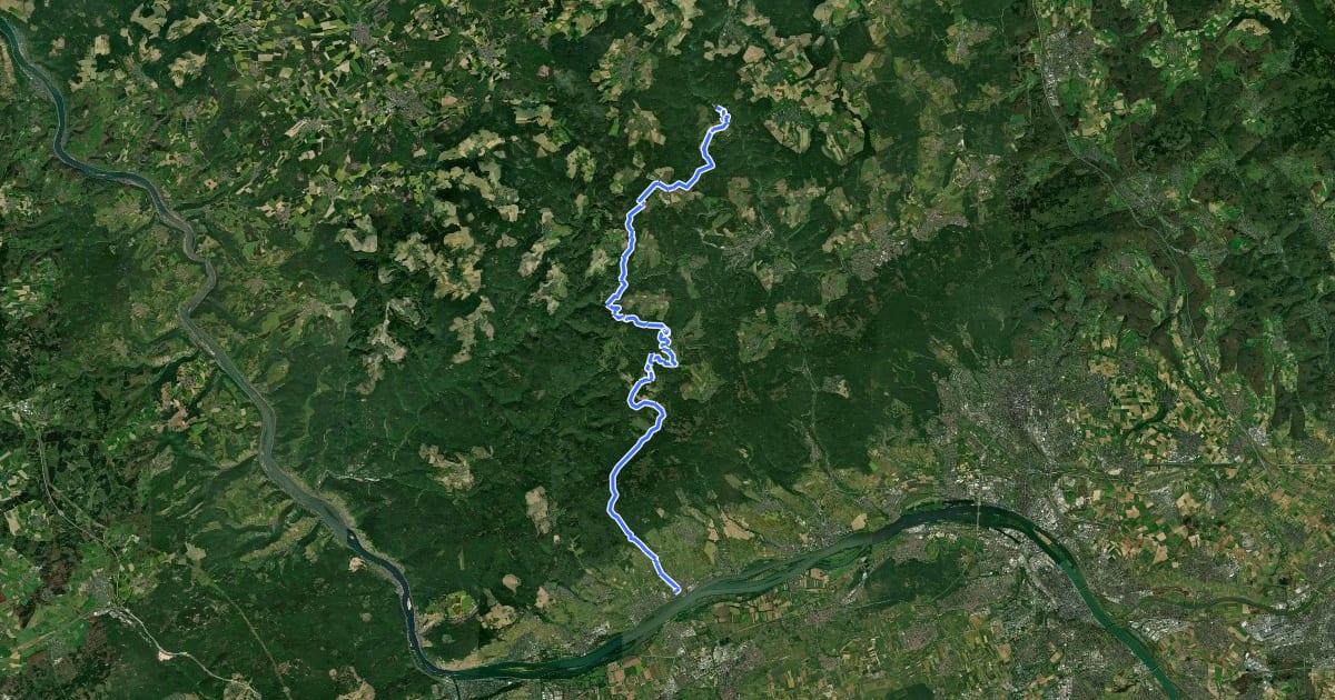 Маршрут Rotes Dreieck Oestrich-Winkel nach Hohenstein Burg на спутниковом снимке