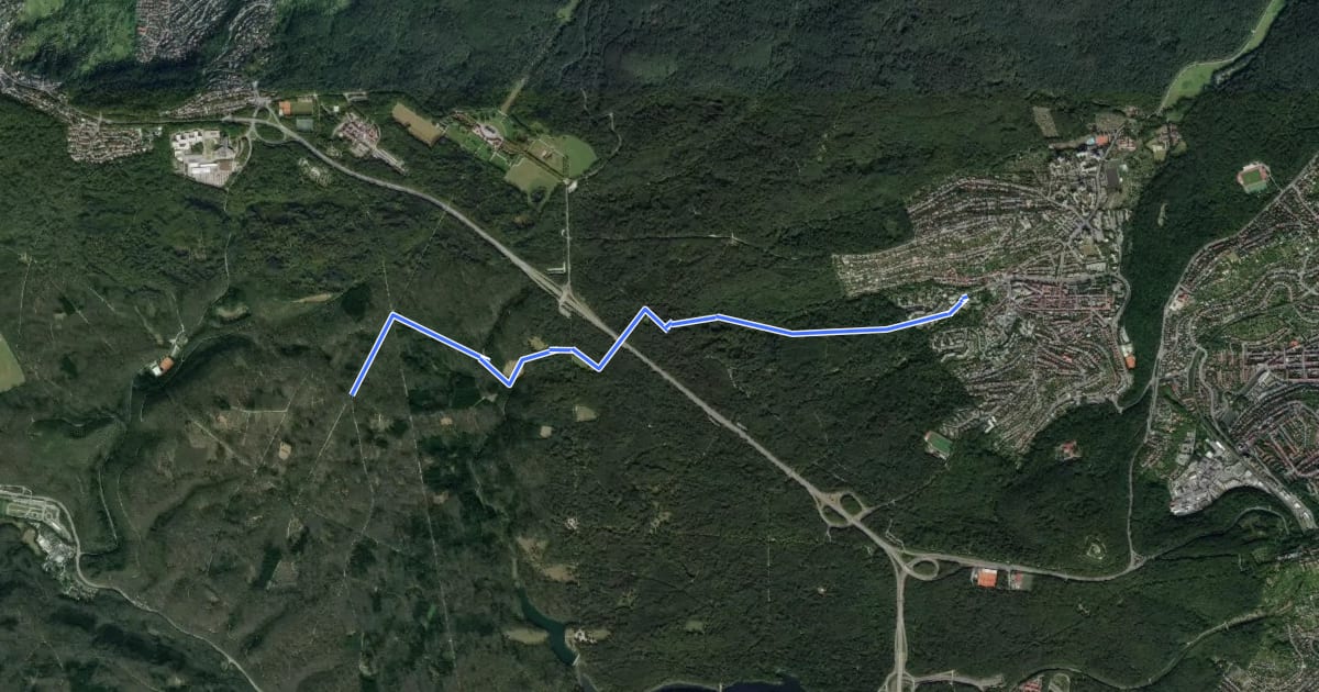 Маршрут rotes Hufeisen Dreispitz на спутниковом снимке