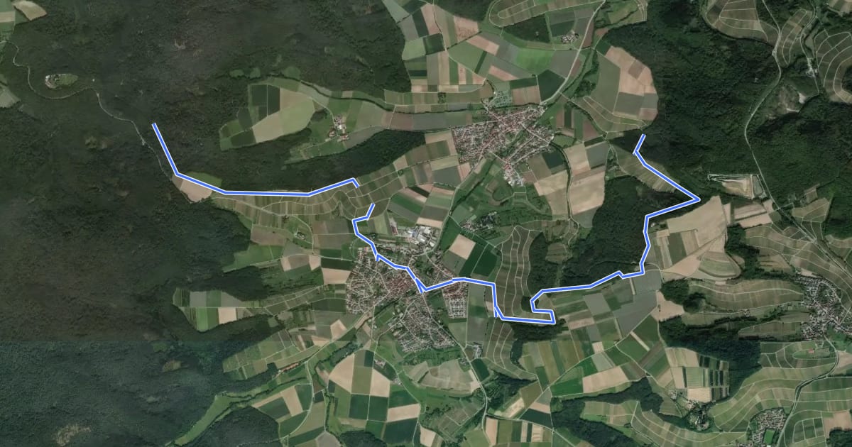 Маршрут Rotes Kreuz, bei Niederhofen на спутниковом снимке