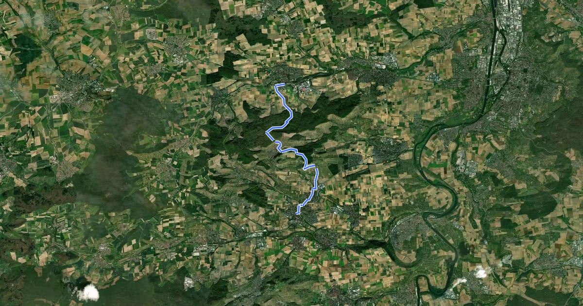 Маршрут Rotes Kreuz, Brackenheim - Schwaigern на спутниковом снимке