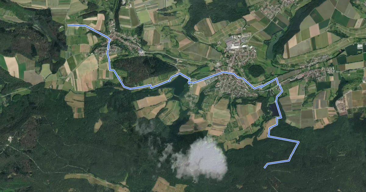 Маршрут Rotes Kreuz, Leonbronn - Zaberfeld на спутниковом снимке