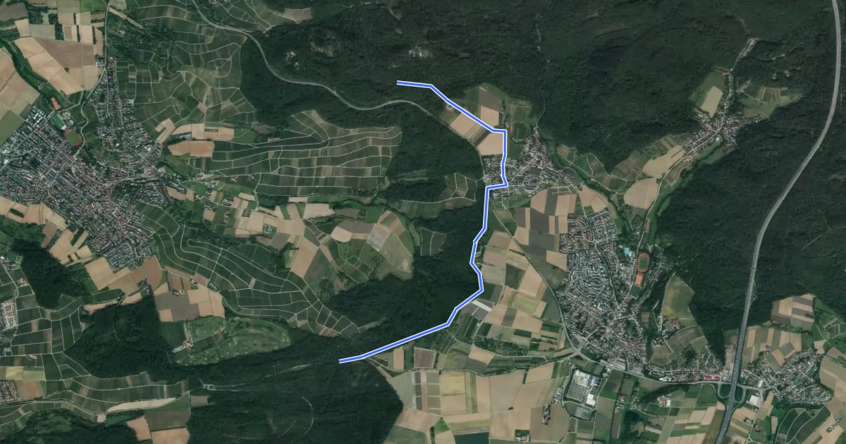Маршрут rotes Kreuz  Schweinsberg - Donnbronn - Ilsfeld на спутниковом снимке