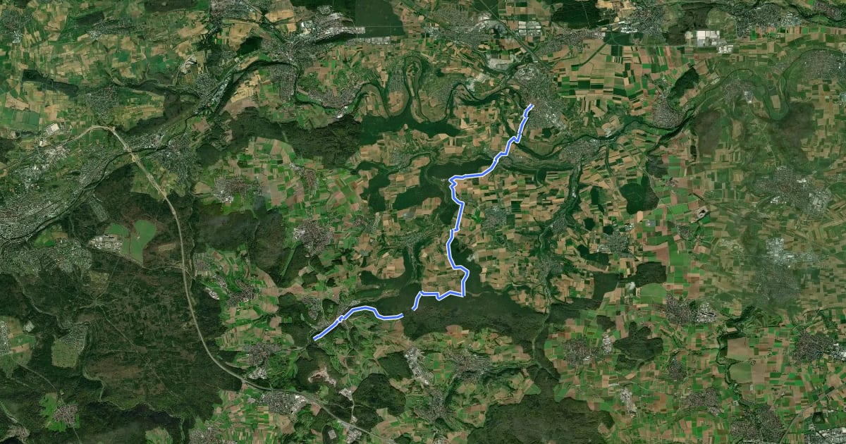 Маршрут rotes Plus Mönsheim - Vaihingen/Enz на спутниковом снимке