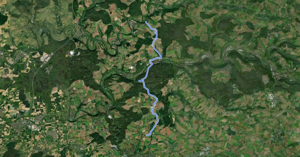 Маршрут rotes Plus Obermaßholderbach - Schöntal на спутниковом снимке