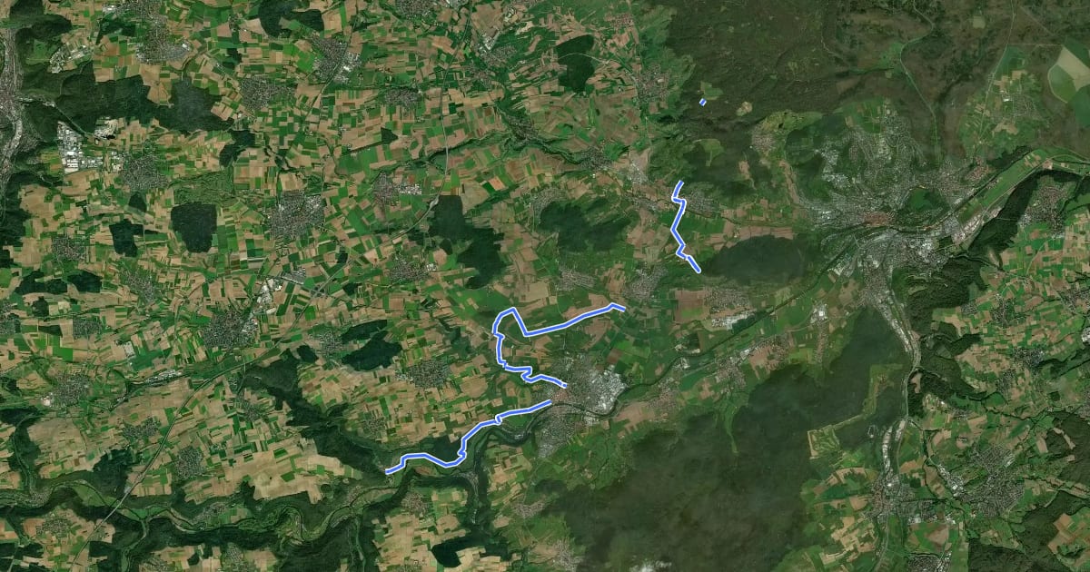 Маршрут rotes Plus Obernau - Unterjesingen на спутниковом снимке