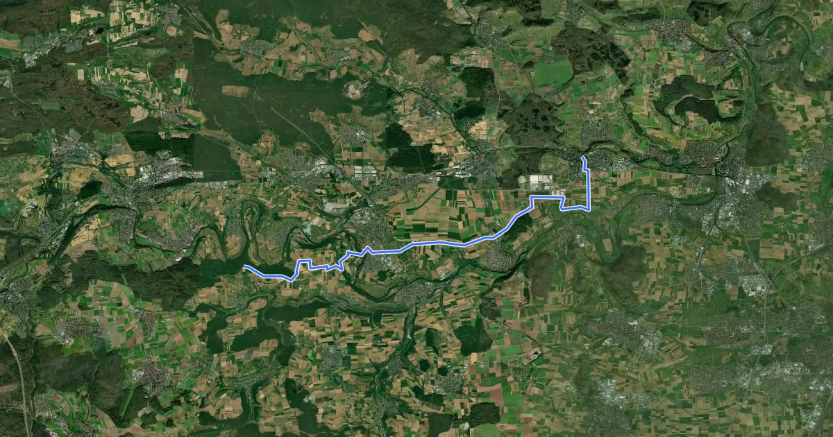 Маршрут rotes Plus Sachsenheim - Vaihingen на спутниковом снимке