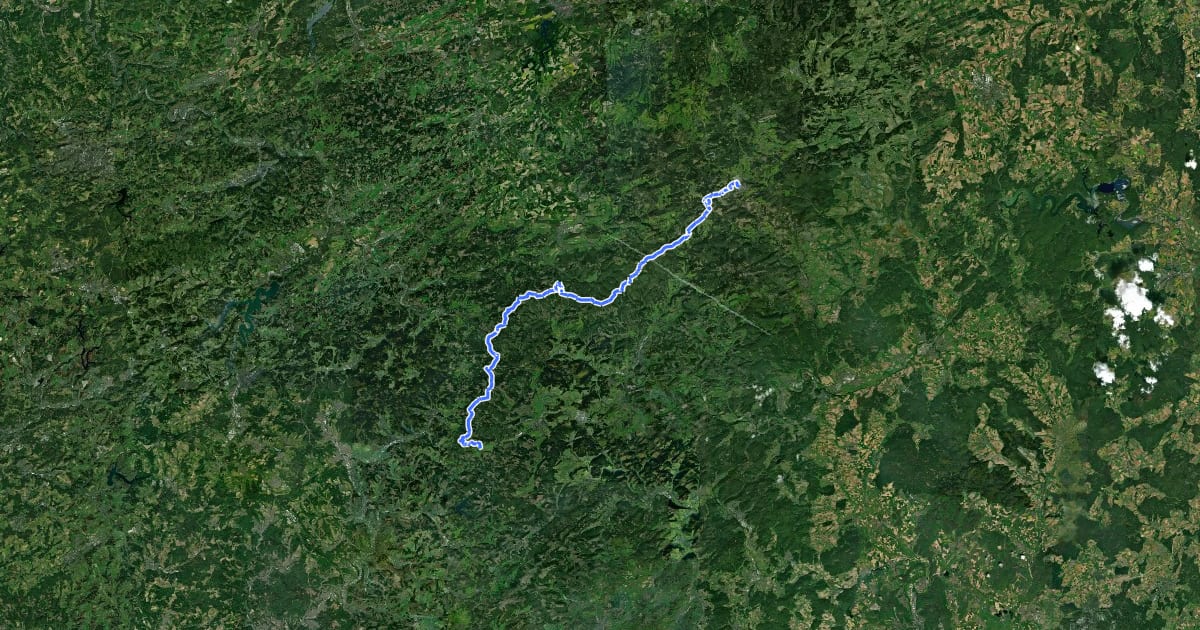 Маршрут Rothaarsteig Etappen 3-5 на спутниковом снимке