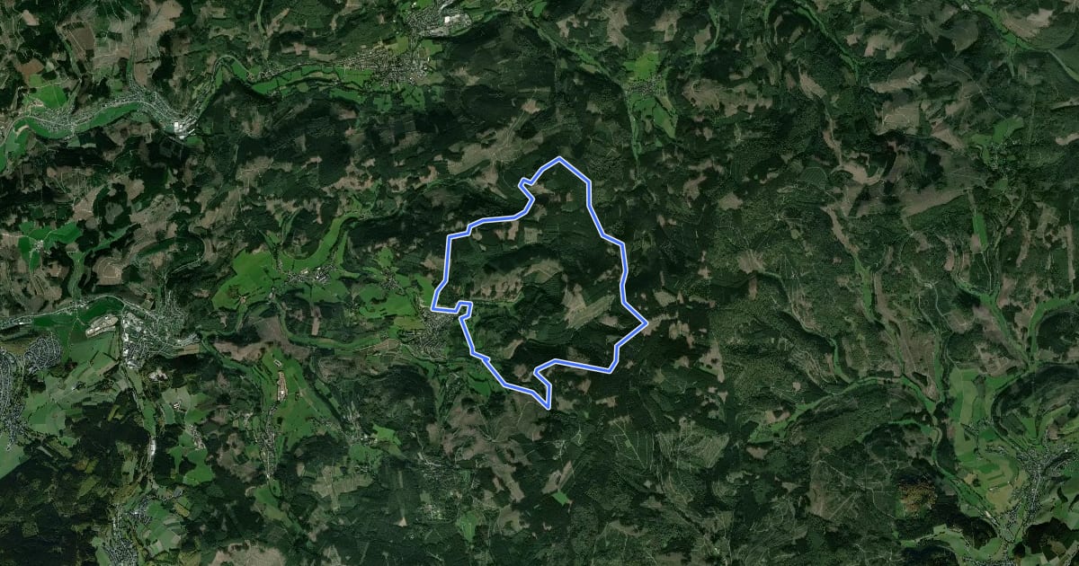 Маршрут Rothaarsteig-Spur Oberhundemer Bergtour на спутниковом снимке